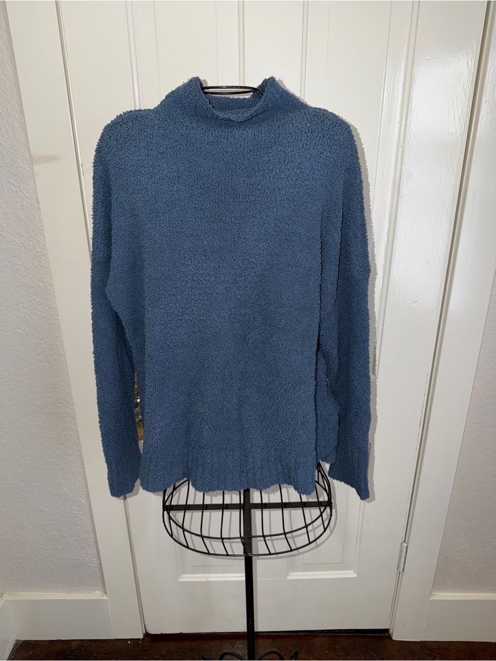 Tahari Slate Blue Mock Neck Sweater
